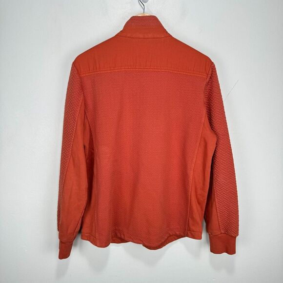 Carbon 2 Cobalt Sweater Jacket Men Medium Orange Full Zip Snap Cotton Blend - Picture 2 of 9